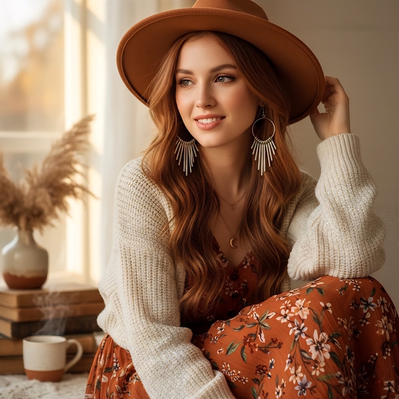 🆕️Silver Spikes Drop Dangle Silver Earrings  Boho Chic Statement Unique Jewelry - Picture 6 of 13